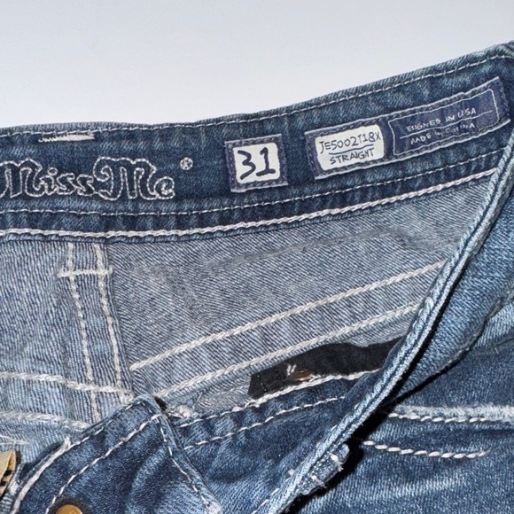 Miss Me Dark Blue Distressed Straight Jeans - Picture 2 of 11